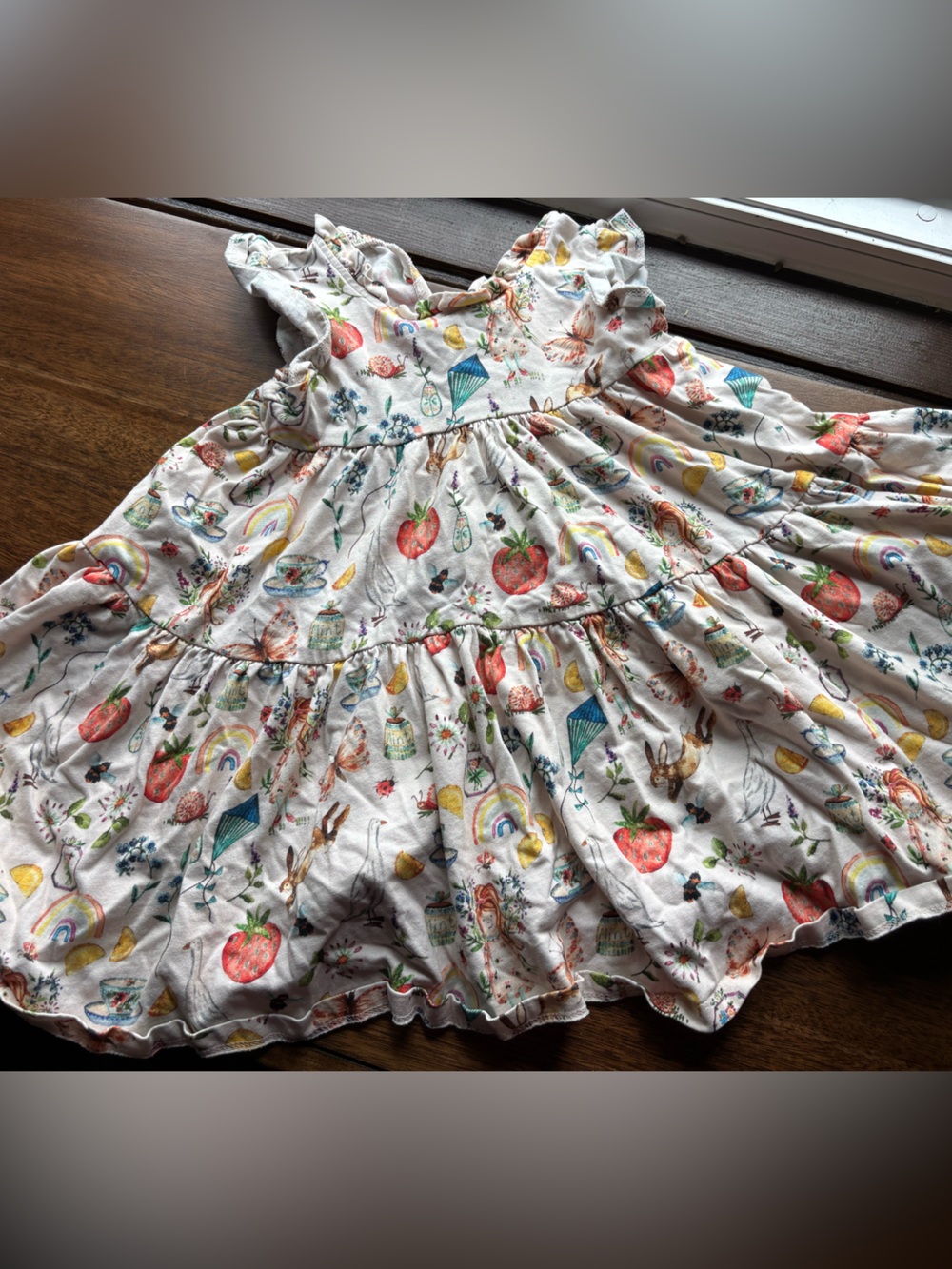 NEXT White whimsical Floral & Strawberry Printed Top